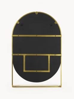 Specchio Ovale Da Parete Con Mensola In Marmo Verena