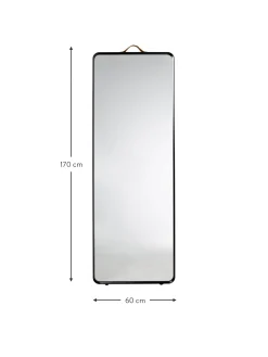 Specchio Rettangolare Da Parete Con Cornice In Alluminio Nero Norm