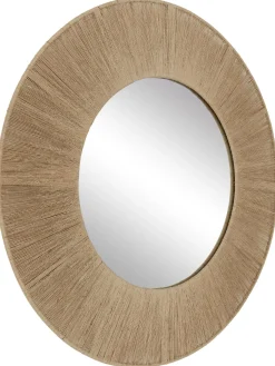 Specchio Rotondo Da Parete Con Cornice In Corda Beige Citra