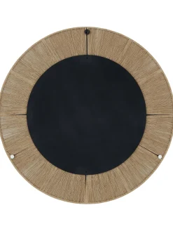Specchio Rotondo Da Parete Con Cornice In Corda Beige Citra