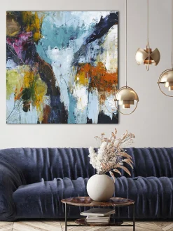 Stampa Su Tela Dipinta A Mano Freja Authentic 1