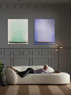 Stampa Su Tela Dipinta A Mano Flower Boat