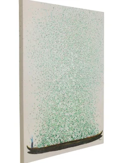 Stampa Su Tela Dipinta A Mano Flower Boat