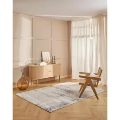 Tappeto In Cotone Argento/Grigio Chiaro Con Tessitura Piatta Louisa