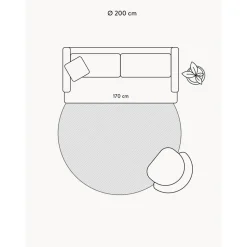 Tappeto Rotondo A Pelo Corto Tessuto A Mano Mansa