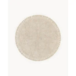 Tappeto Rotondo In Cotone Tessuto A Mano Con Frange Daya