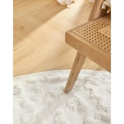 Tappeto Rotondo In Cotone Con Struttura In Rilievo Idris