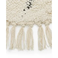 Tappeto Rotondo In Cotone Taftato A Mano Con Motivo Rombi Bina