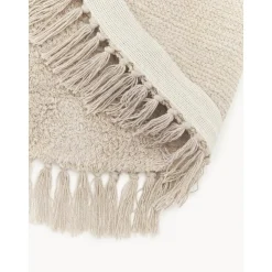 Tappeto Rotondo In Cotone Tessuto A Mano Con Frange Daya