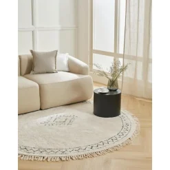 Tappeto Rotondo In Cotone Con Frange Fionn