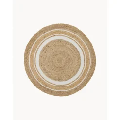 Tappeto Rotondo In Juta Fatto A Mano Clover