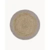 Tappeto Rotondo In Juta Fatto A Mano Con Bordo Grigio Shanta