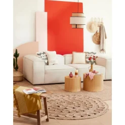 Tappeto Rotondo In Juta Fatto A Mano Shyam