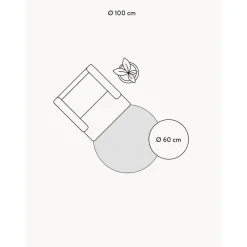 Tappeto Rotondo In Juta Fatto A Mano Con Bordo Grigio Shanta