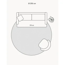 Tappeto Rotondo In Lana A Pelo Corto Fatto A Mano Jadie