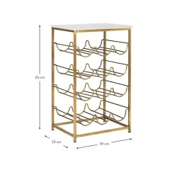 Tavolino Con Piano In Marmo E Portabottiglie Marmol