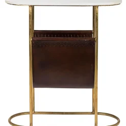 Tavolino Con Piano In Marmo E Portariviste Marmol