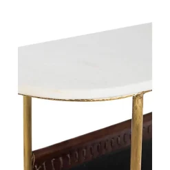 Tavolino Con Piano In Marmo E Portariviste Marmol