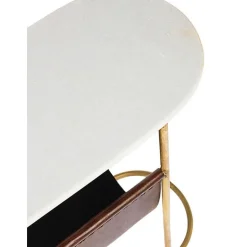 Tavolino Con Piano In Marmo E Portariviste Marmol