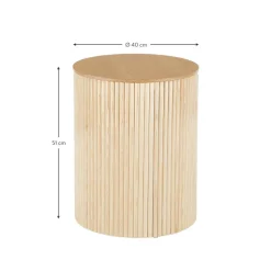 Tavolino Contenitore Rotondo In Legno Nele