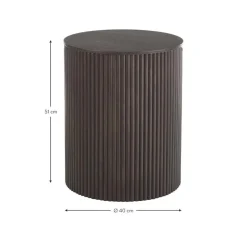 Tavolino Contenitore Rotondo In Legno Nele