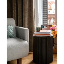 Tavolino Contenitore Rotondo In Legno Nele