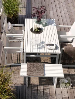 Tavolino Da Giardino Bianco Vevi, 160 X 90 Cm