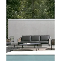 Tavolino Da Giardino Ovale Color Antracite Ridley