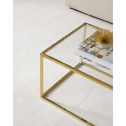 Tavolino Da Salotto Con Piano In Vetro Maya