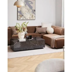 Tavolino Da Salotto Effetto Marmo Lesley