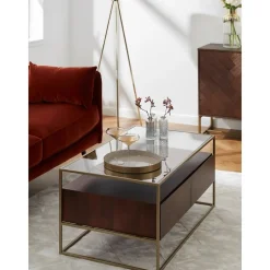 Tavolino Da Salotto In Legno Con Cassetti Theodor