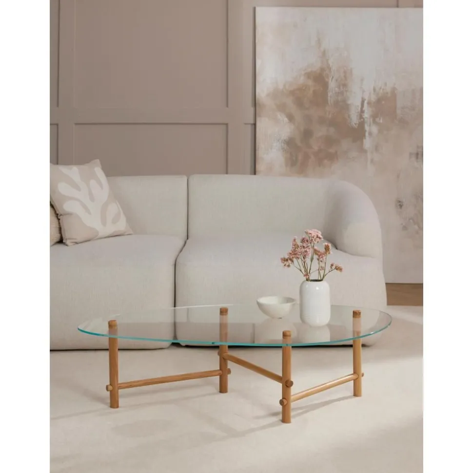 Tavolino Da Salotto In Vetro Dalla Forma Organica Pond