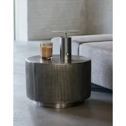 Tavolino Da Salotto Rotondo Con Frontale A Coste Rota