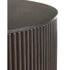 Tavolino Da Salotto Rotondo In Legno Con Vano Contenitore Nele