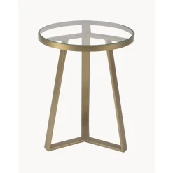 Tavolino Dorato Con Piano In Vetro Fortunata