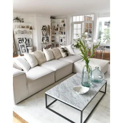 Tavolino Grande Da Salotto Con Piano In Marmo Alys