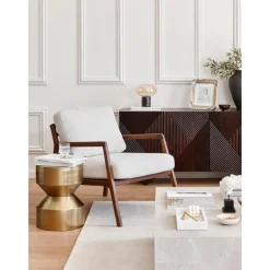 Tavolino In Metallo Dorato Juliana