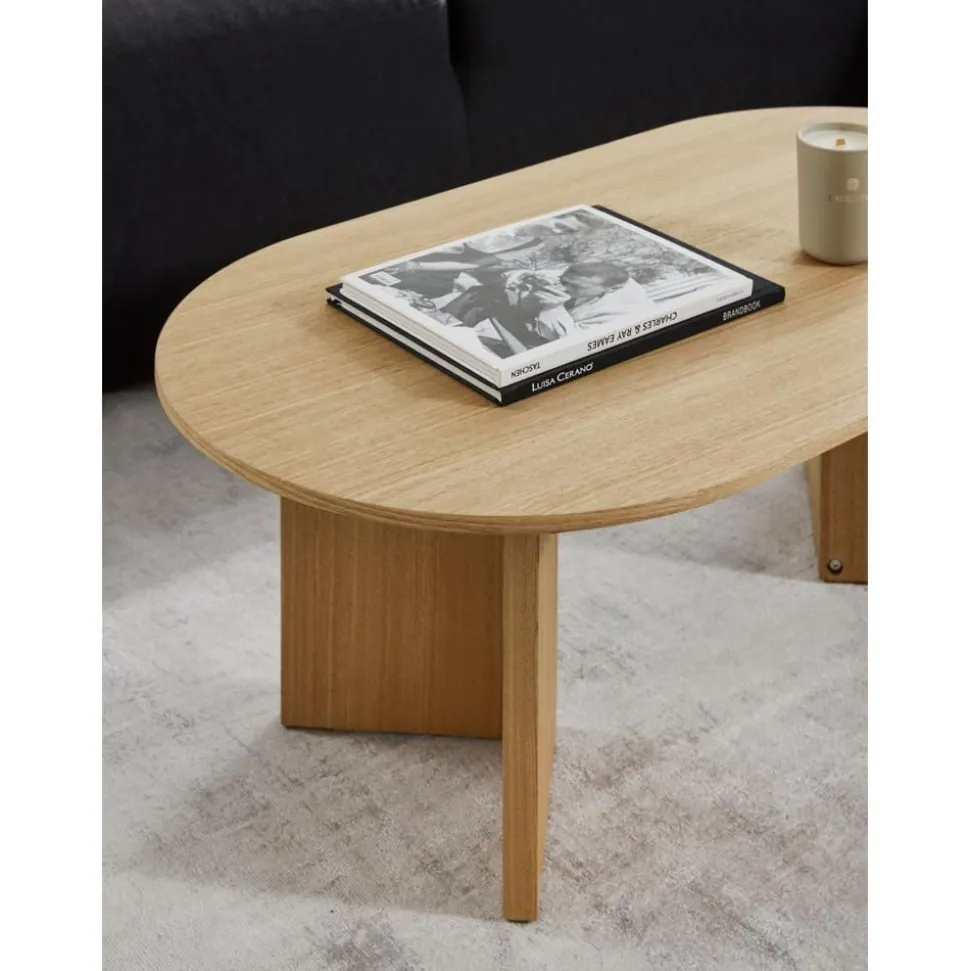 Tavolino Ovale In Legno Toni