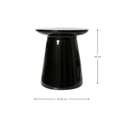 Tavolino Rotondo Con Finitura Lucida Earthenware