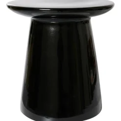 Tavolino Rotondo Con Finitura Lucida Earthenware