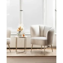 Tavolino Rotondo Con Piano In Marmo Alys