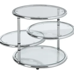 Tavolino Rotondo Con Piani In Vetro Dotts