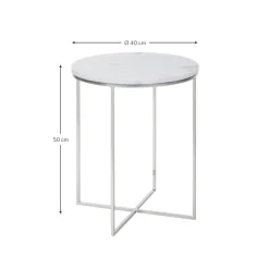 Tavolino Rotondo Con Piano In Marmo Alys