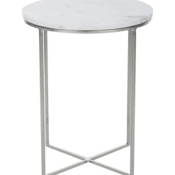 Tavolino Rotondo Con Piano In Marmo Alys