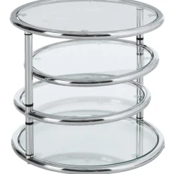 Tavolino Rotondo Con Piani In Vetro Dotts