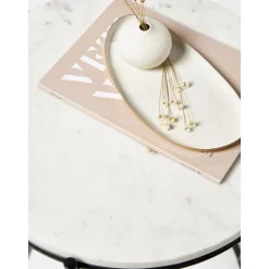 Tavolino Rotondo Con Piano In Marmo Ella