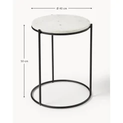 Tavolino Rotondo Con Piano In Marmo Ella