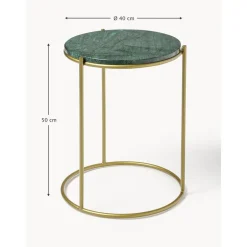 Tavolino Rotondo Con Piano In Marmo Ella