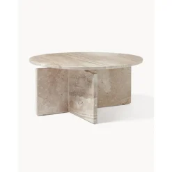 Tavolino Rotondo Da Salotto In Travertino Marisa