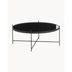 Tavolino Rotondo Da Salotto Con Piano In Vetro Asportabile Cupid